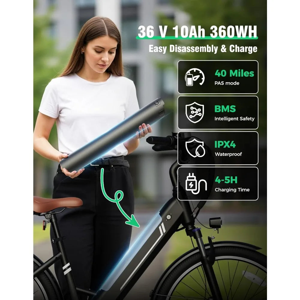 Electric Bikes for Adults,1000W Electric Bike, 26" Ebikes for Adults with 375Wh Removable Battery, 25MPH&40Miles, Customized