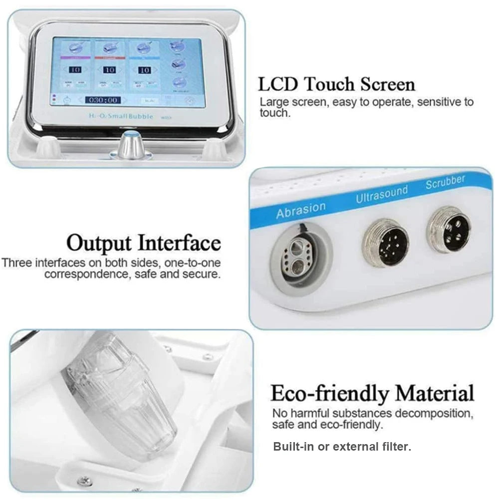 Professional Hydro Dermabrasion Machine Skin Care Hydrogen Oxygen Facial Cleaning Hydra Beauty Small Bubble Machine