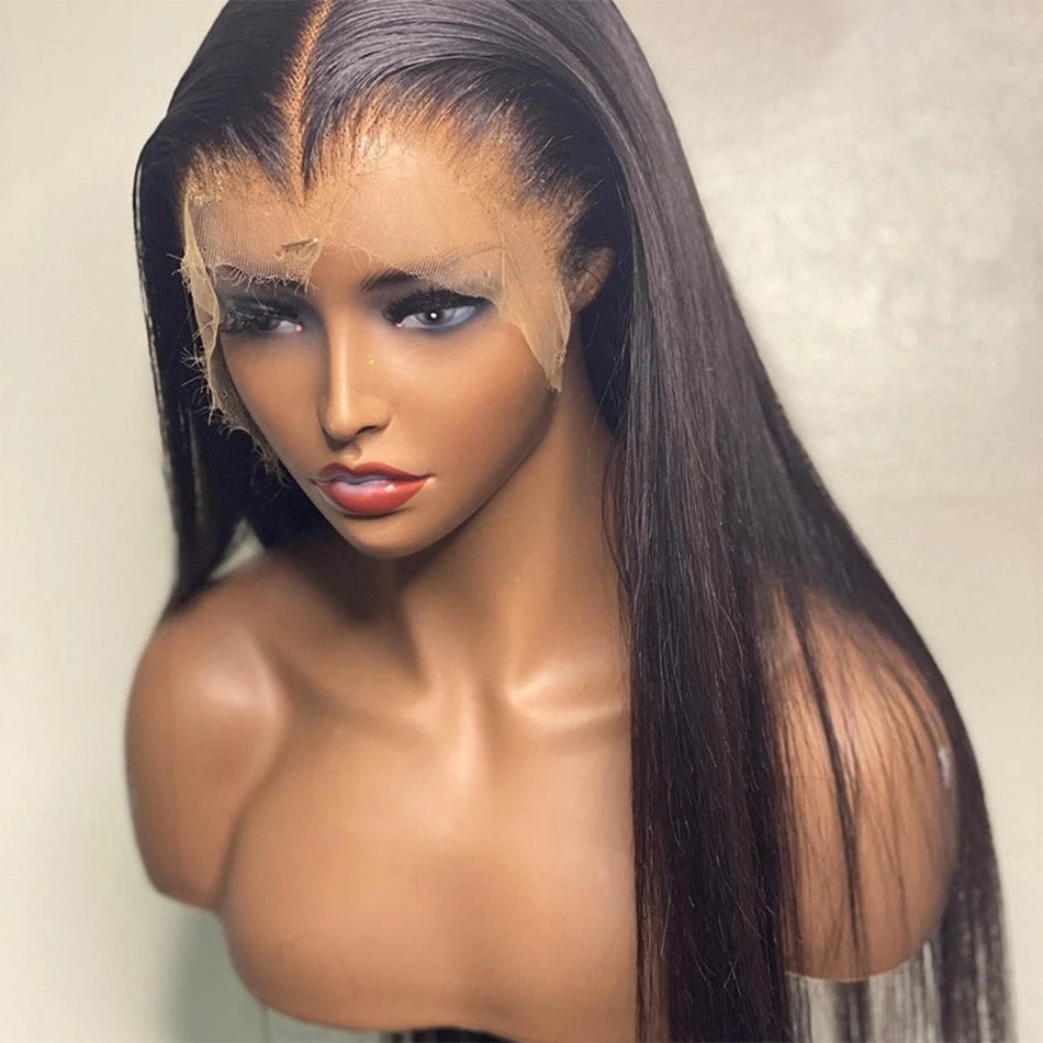 200 Density 13x4 Lace Front Human Hair Wigs Black Bone Straight Brazilian Virgin Hair 360 HD Lace wig Frontal 5x5 Glueless Wigs