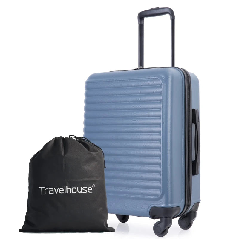Travelhouse 20" Carry on Luggage Lightweight  Hardside Suitcase with Spinner Wheels
