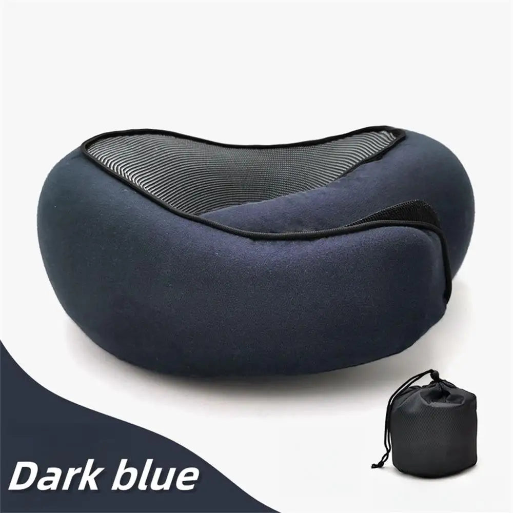 Travel Neck Pillow Memory Foam U-shaped Pillow Snail Style Travel Neck Support Portable Adjustable Soft Noon Break Sleep Pillows