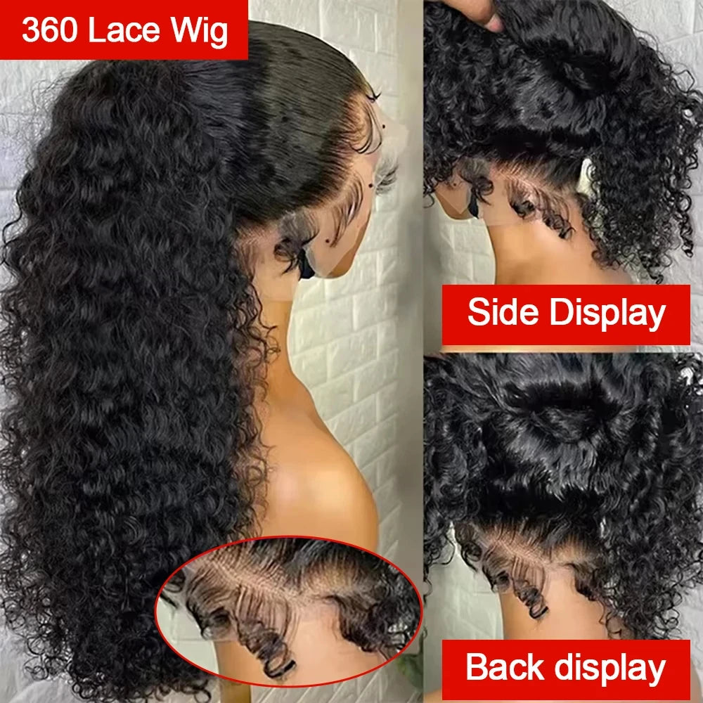 40 Inch 360 Full Lace Wig Deep Wave Frontal Wigs Brazilian Curly Human Hair Wigs Hd 360 Lace Wigs Invisible Drawstring For Women