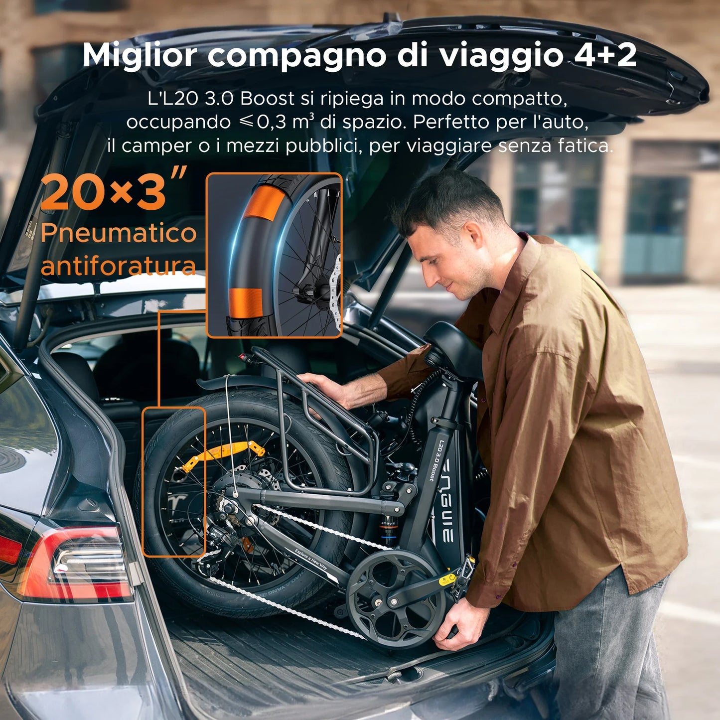 ENGWE L20 3.0 Boost Folding E-Bike 250W Motor 48V 13.5AH Electric Bicycle City Commuter 135KM Max Range Smart APP Electric Bike