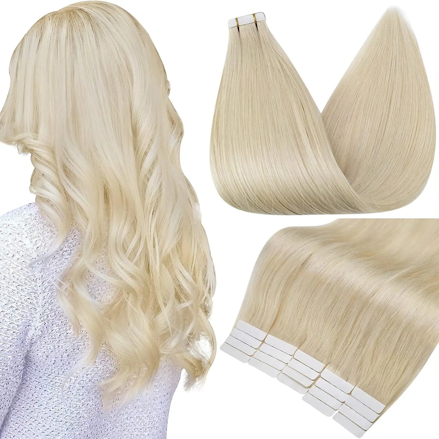 Full Shine Tape In 100% Remy Human Hair Straight Double Sided Blonde Comfortable Silky Natural Tape ins For Women
