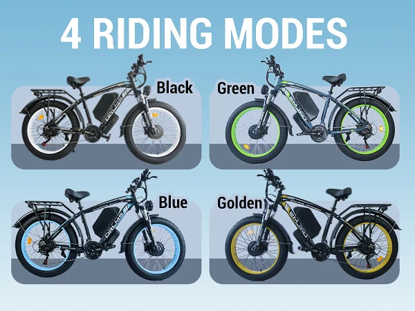 Electric Bike 2000W Dual Motor 60V25AH Removable Lithium Battery E Bike Dual Hydraulic Brakes 26-inch Fat Tires Electric Bicycle