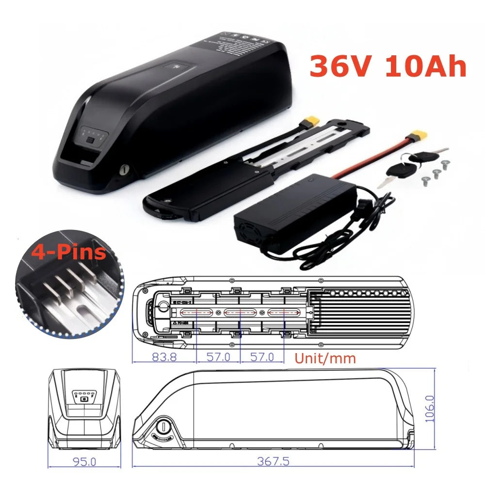 36V 48V 15Ah 20Ah Hailong Li-ion EBike Battery for 1000W 750W 500W Motor, 18650 Pack,Long Range Bicycle Battery,Fast Shipping