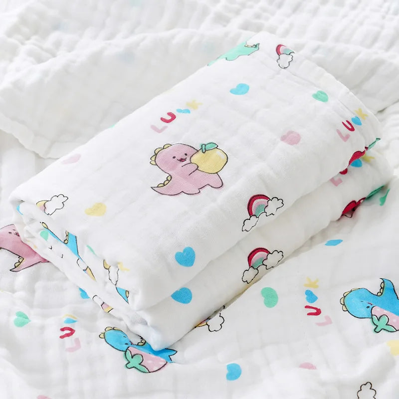 Baby bath towel, cotton four layer gauze, high-density baby product, newborn children's blanket towel, wrapped in newborn duvet