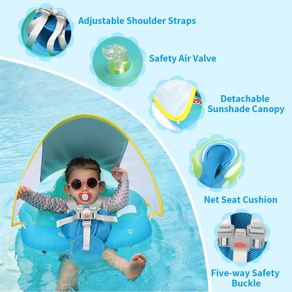 Swimbobo New Upgrades Mesh More Safety Soft Ventilate Seat Pocket Baby Inflatable Swimming Floating Kids Ring Circle Summer Toys