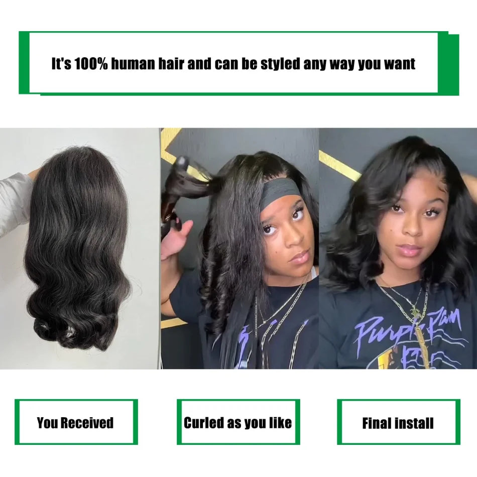 Wear And Go Glueless Bob Wig Human Hair Short Body Wave Lace Front Wigs Pre Cut Brazilian Hair 4X4 Hd Lace Closure Wig For Women