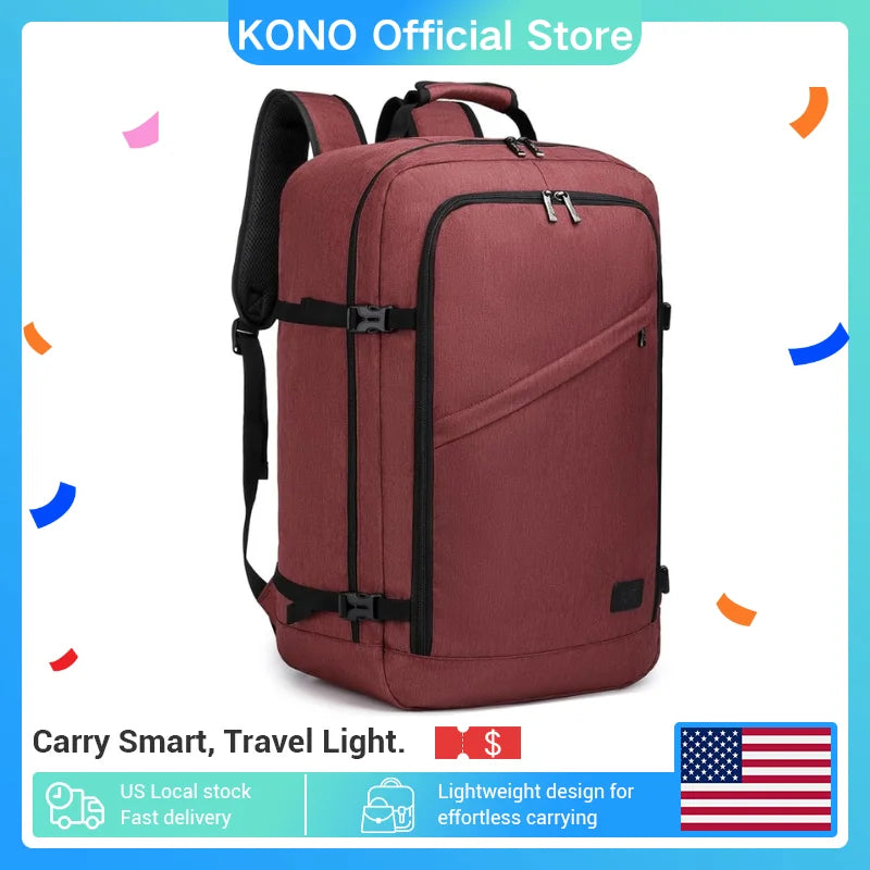 Kono Carry On Backpack Easyjet Cabin Bag 45x36x20cm Underseat Travel Hand Luggage Cabin Size for Airplanes 30L