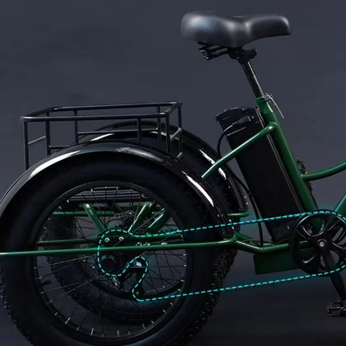 New Electric Tricyle Adult Electric Bicycle 24Inch Fat Tire 750W48V15AH Mobile Battery Mountain Ebike 3Wheel Electric Cargo Bike