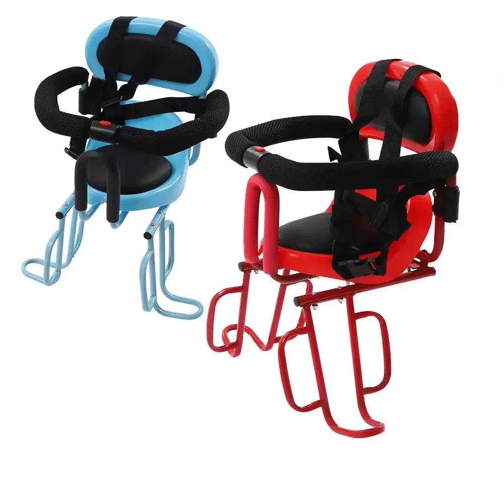 Bike Child Safety Seat Bicycle Child Safety Seat with Safety Fence ,Foot Pedal & Seat Belt, for Baby, Toddler, Child, Universal