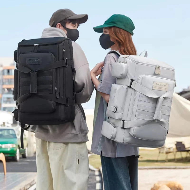 Large capacity fitness bag, travel backpack, dry wet separation shoulder bag, outdoor sports, fishing, yoga training bag
