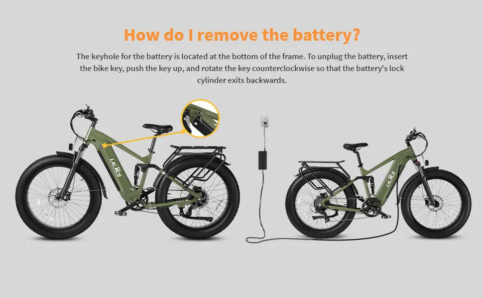Lacros Thunder adult E-bike，750W city ebike，48V20AH Electric Bicycle，26 Fat Tire E-Mountain bike