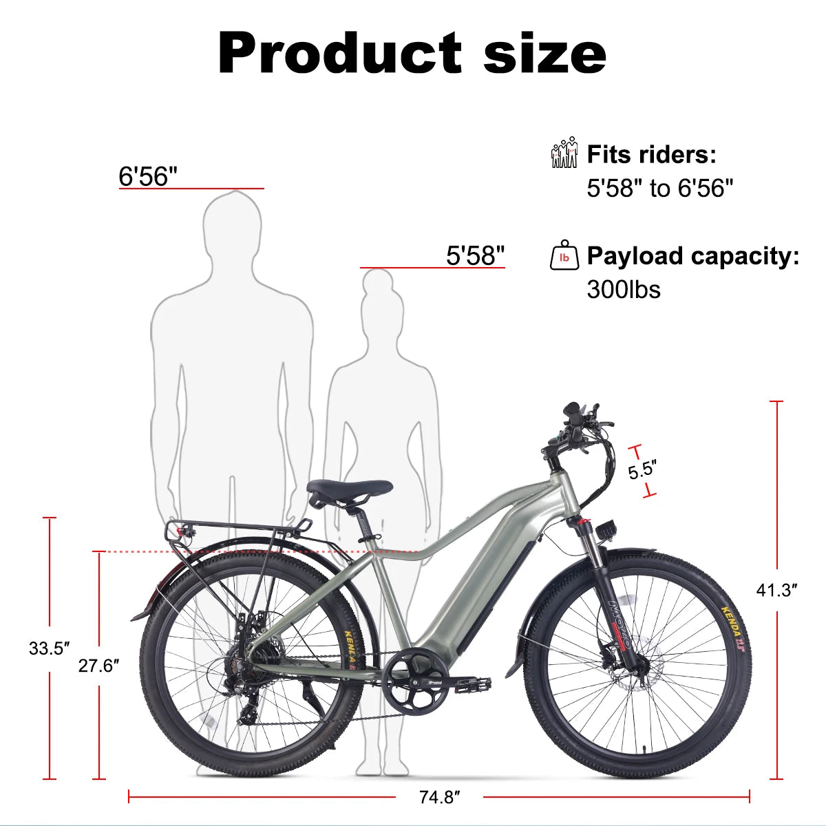 MTB EBike for Adults, 27.5 inch Electric Mountain Bicycle with Hidden Battery, 1400W Peak 48V Motor,15.6 ah Li-ion e bike