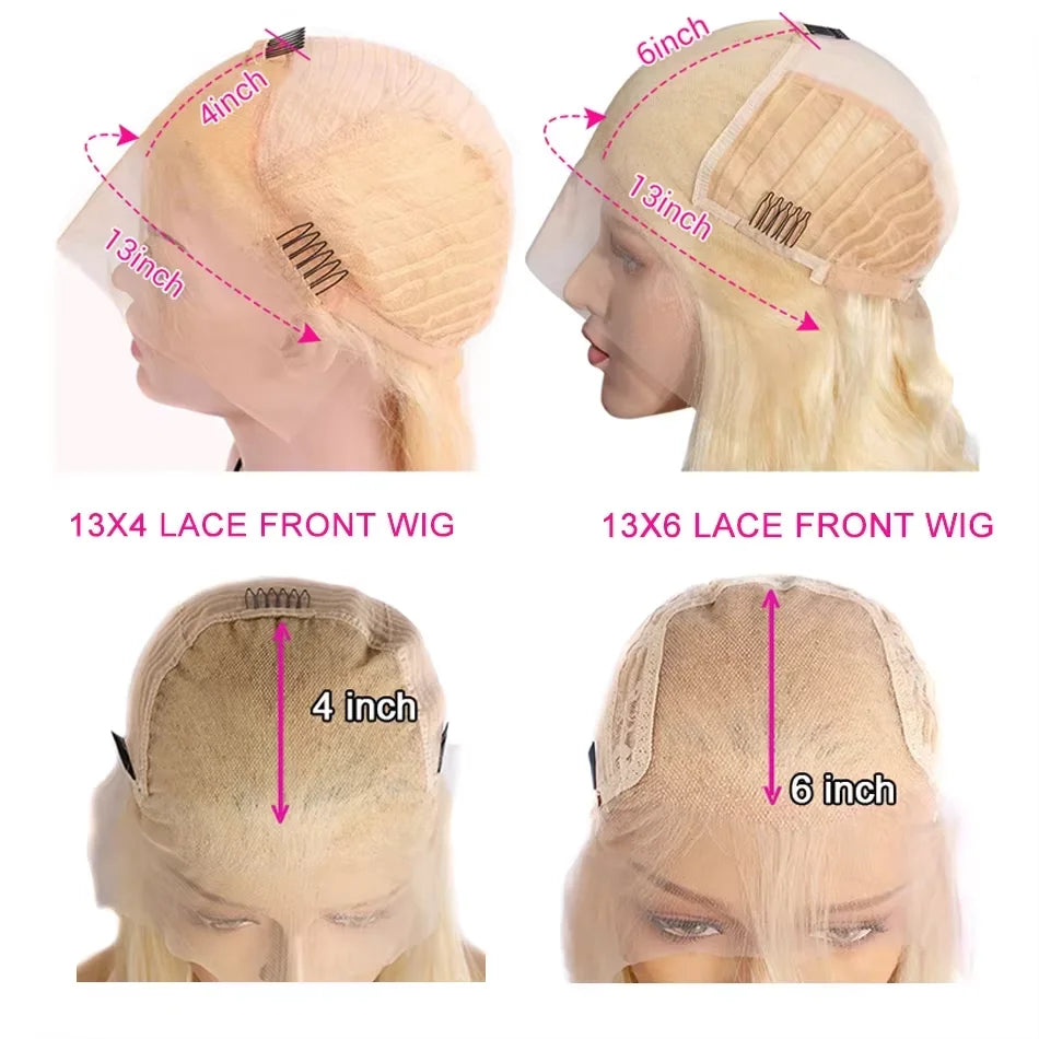 50Inch Straight Blonde 613 Blonde Human Hair Lace Frontal Wig 13x6 Transparent Blonde Lace Front Wigs Pre Plucked human Hair Wig