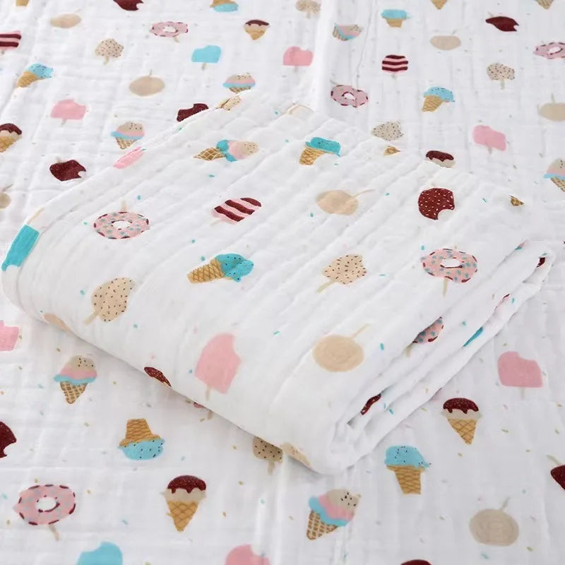 Baby bath towel, cotton four layer gauze, high-density baby product, newborn children's blanket towel, wrapped in newborn duvet