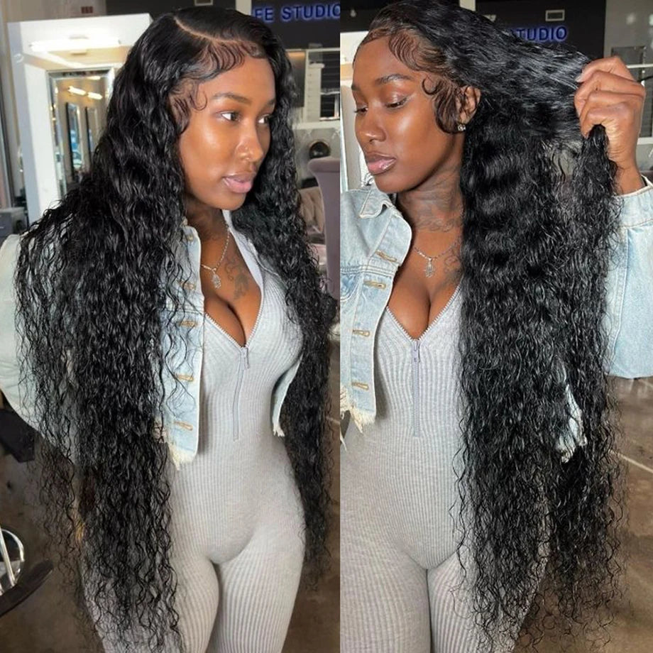 40 42 Inch 13x4 13x6 Water Wave HD Lace Front Wigs For Black Women Curly 360 Full Lace Wigs Human Hair Wet Deep Wave Frontal Wig