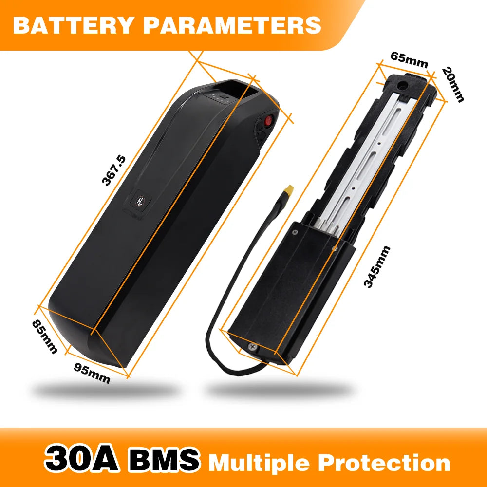 Hailong Electric Scooter Battery 36V 48V 15Ah-20Ah for 250W~1800W Motorcycle/bicycle Waterproof LithiumBattery + Charger