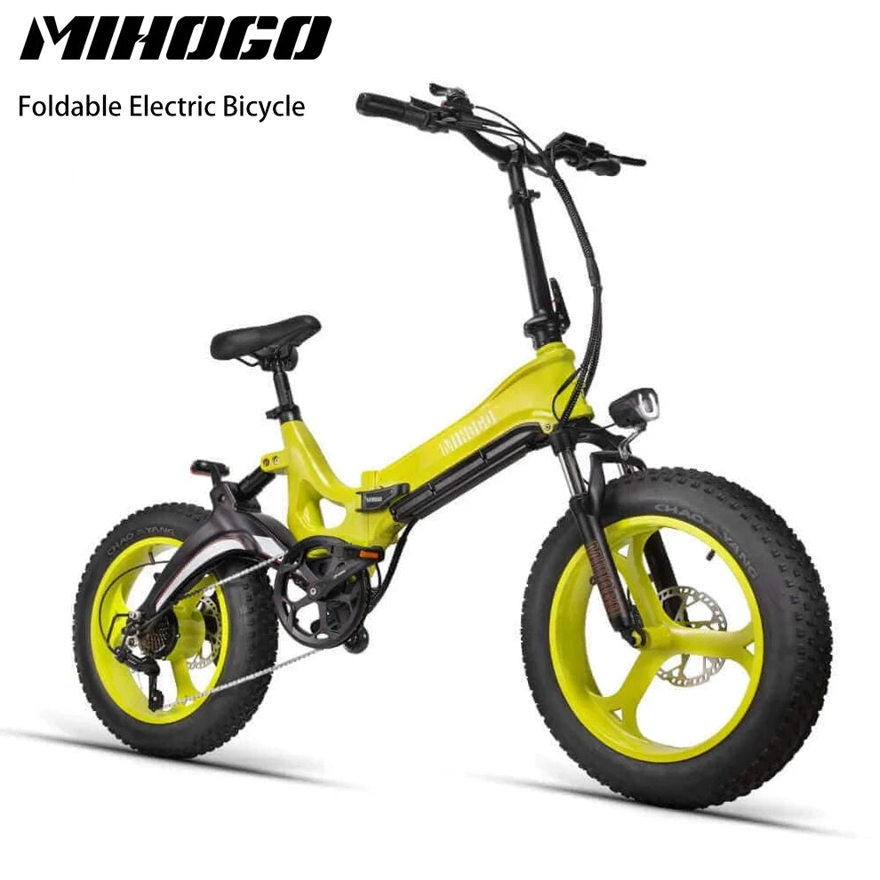 Mihogo Folding Electric Bike, Top 25 Mph, Max Range 40 Mile, 750W Motor, 48V 12.8Ah Battery,Max Load 550Ibs，Commuter Car