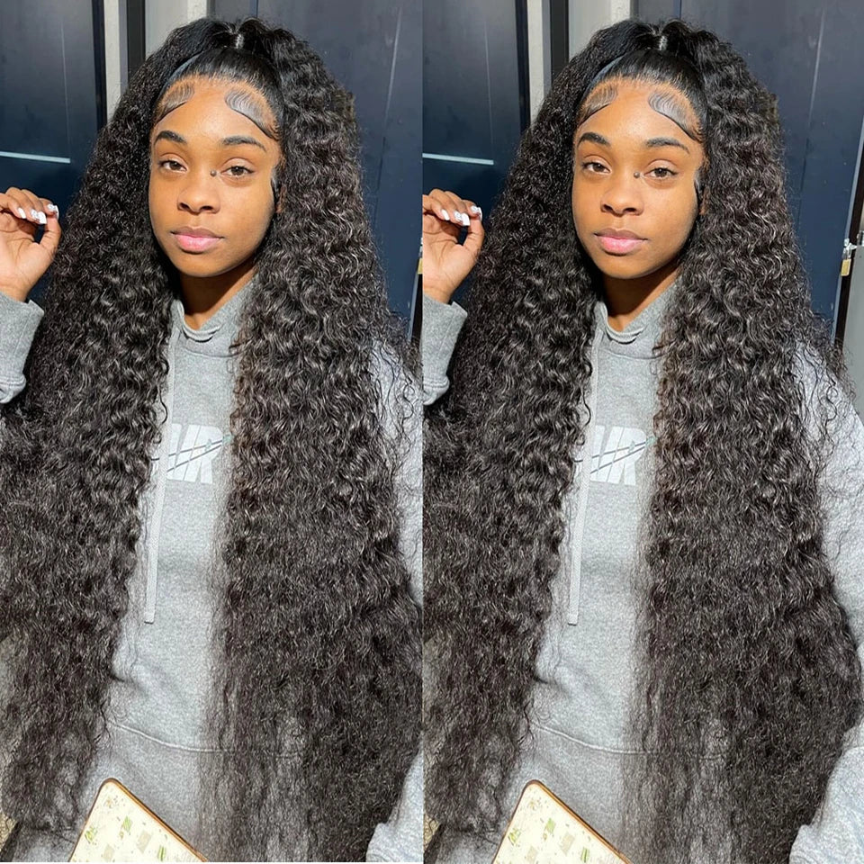 13x6 Hd Lace Frontal Wig Deep Wave 250 Density Curly Human Hair 100% Preplucked Water Wave Front Wigs For Black Women Brazilian