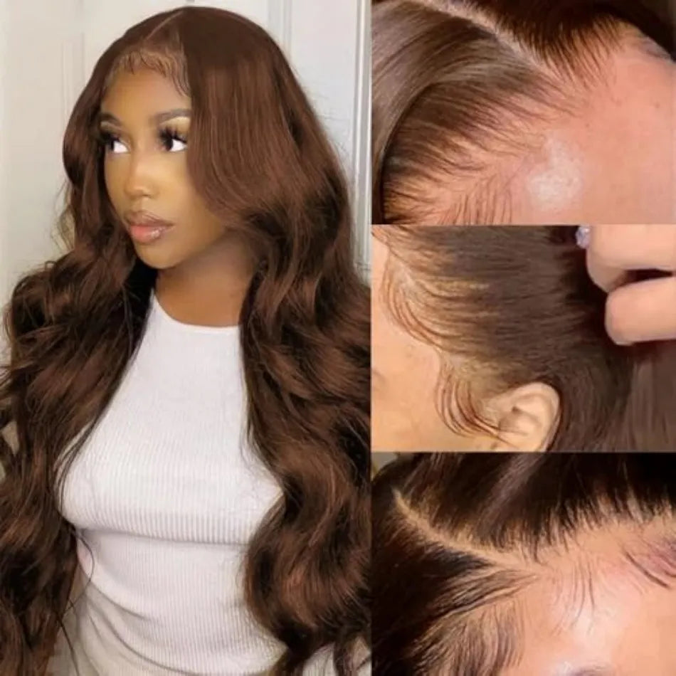 Body Wave Wig 13x6 Hd Lace Frontal Wig Chocolate Brown Lace Front Wig 30 32 inch 250 Density Human Hair wigs for women Choice