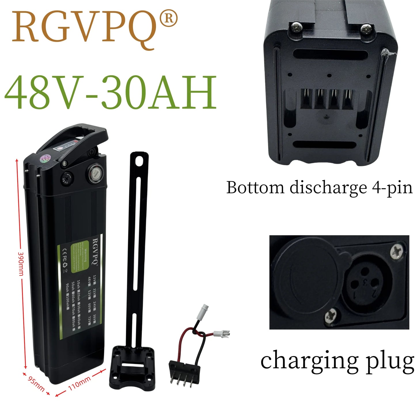 48V Air fast transportation 50AH18650 high-capacity lithium battery pack Suitable for Silver Fish motors  3000W Bottom discharge