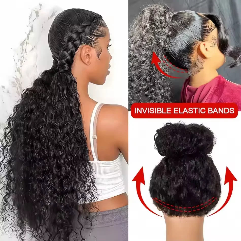 200 Density Water Wave Lace Front Wig 4x4 5x5 Lace Closure Wig 13x4 13x6 hd Lace Frontal 360 Curly Human Hair Wigs for Women