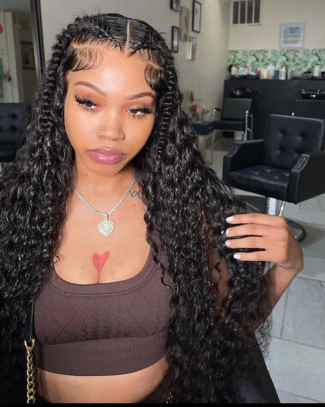 46 Inch Curly Wigs Deep Wave Human Hair 13x6 Lace Frontal Wigs 300% Density Glueless Wigs Human Hair 13x4 360 HD Lace Front Wigs