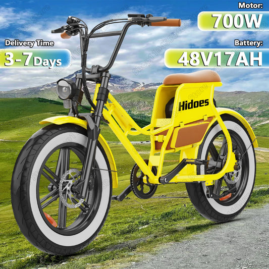 HD-C8 E-Bike 700W Motor 48V17Ah Removable Battery City Electric Bicycle Aldult 20*4.0-inch Fat Tires All Terrain Electric Bike