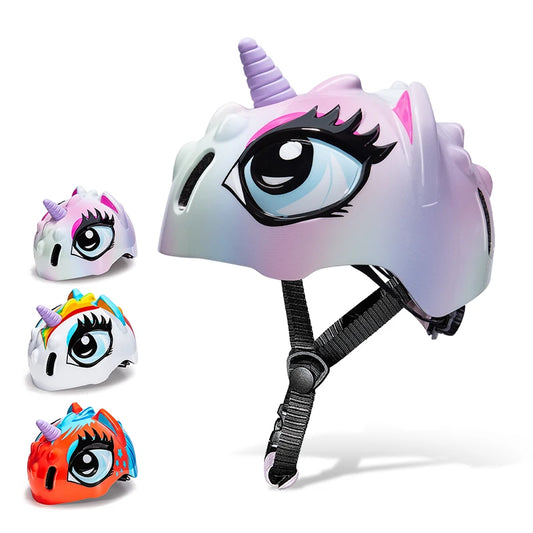 Children's Bicycle Helmet 3D Shockproof Design Breathable Liner Balance Bike Safety Helmet Unisex 48-52cm Fit Cycling Cap