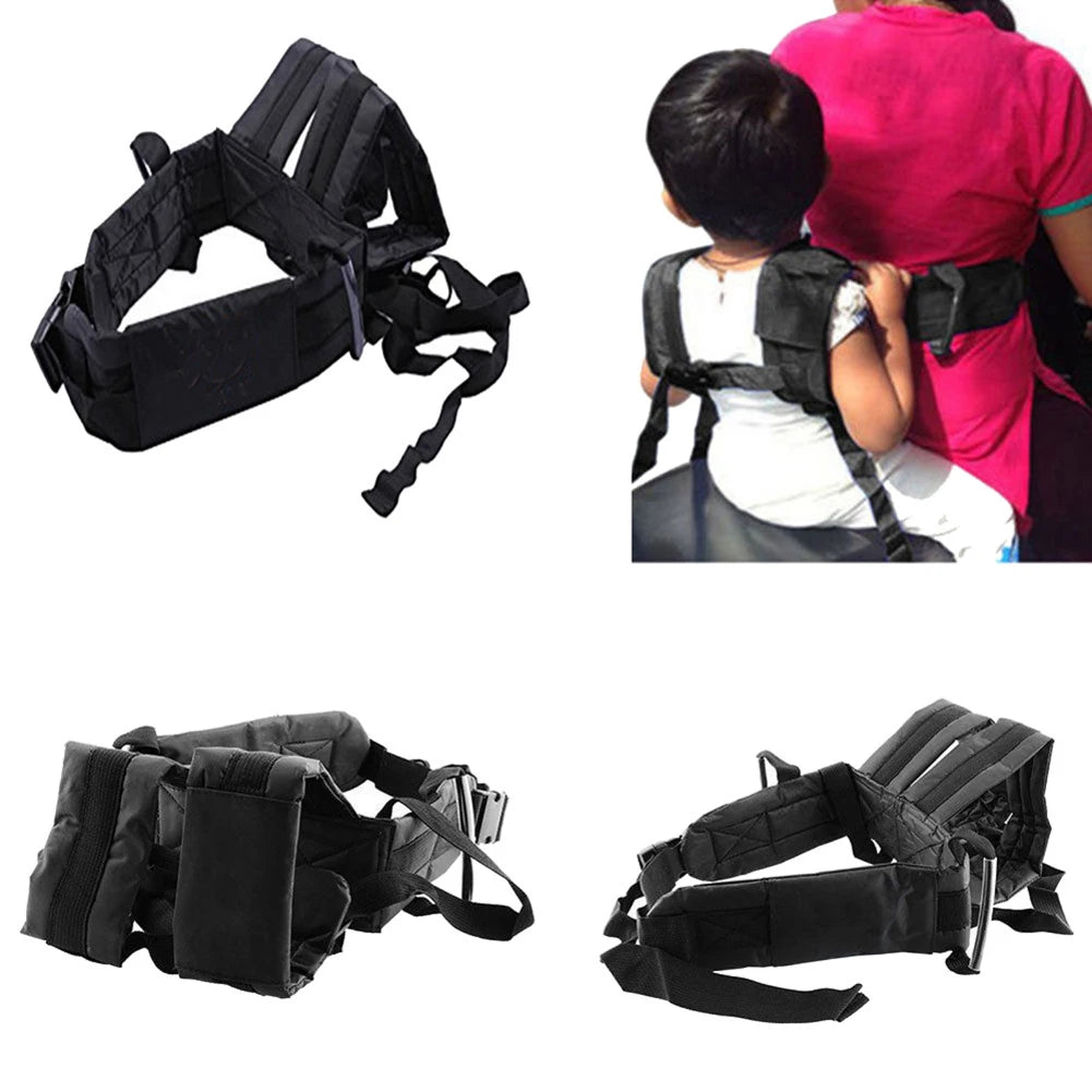Electric Vehicle Safe Strap Carrier Adjustable Motorcycle Seat Belt Children Safety Harness with Buckle Black for Child Kid