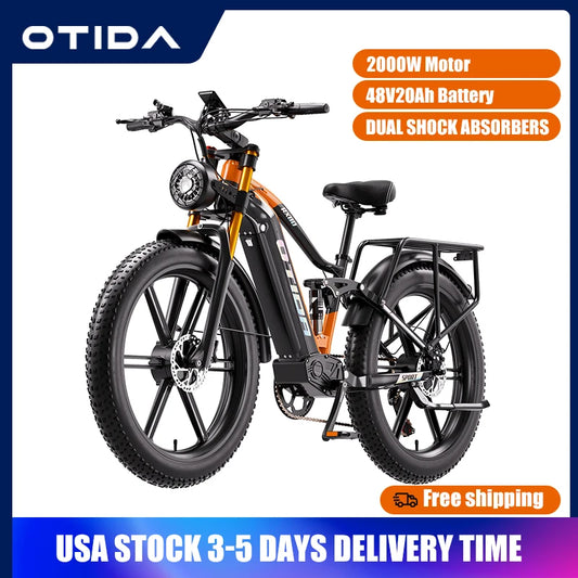OTIDA OT80 Electric Bike 2000W Dual Motors,48V20AH Battery Long Range,26Inch MTB Electric Bicycle for Adults,Off-Road Ebike