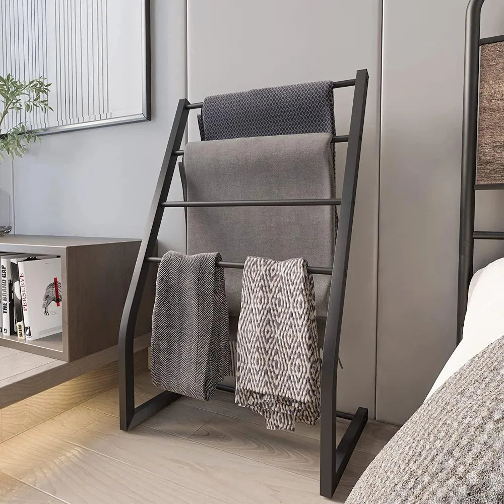 Standing Towel Rack, Towel Racks for Bathroom, 4 Tier Metal Towel Bar Stand, Blanket Ladder Holder