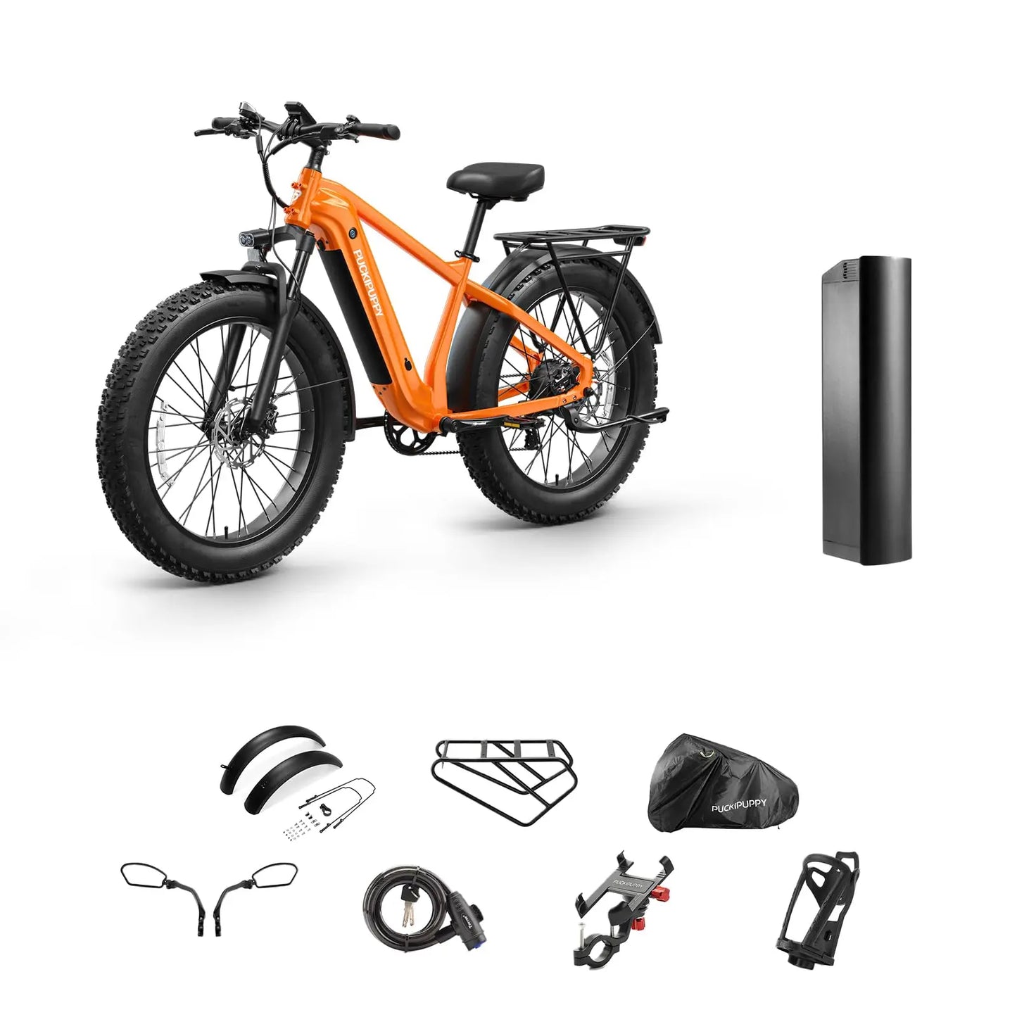 PUCKIPUPPY Beagle 2 Electric Bike With 960W Peak 26" Fat Tire Electric Mountain Bike 28MPH 48V 15AH Removable Battery Ebike