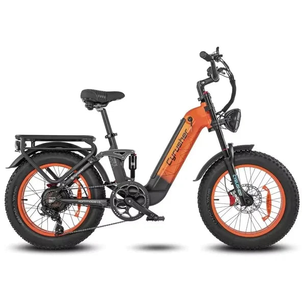 Cyrusher Kommoda 2.0 Electric Bike Step-through Full Suspension 48V 20Ah Battery Up to 68 Miles Upgrade with New Headlight