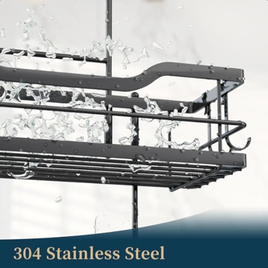 Over The Door Shower Caddy 3 Tier Shower Organizer Hanging with Soap Holders Large Capacity Shower Shees with 6 Hooks Bathroom