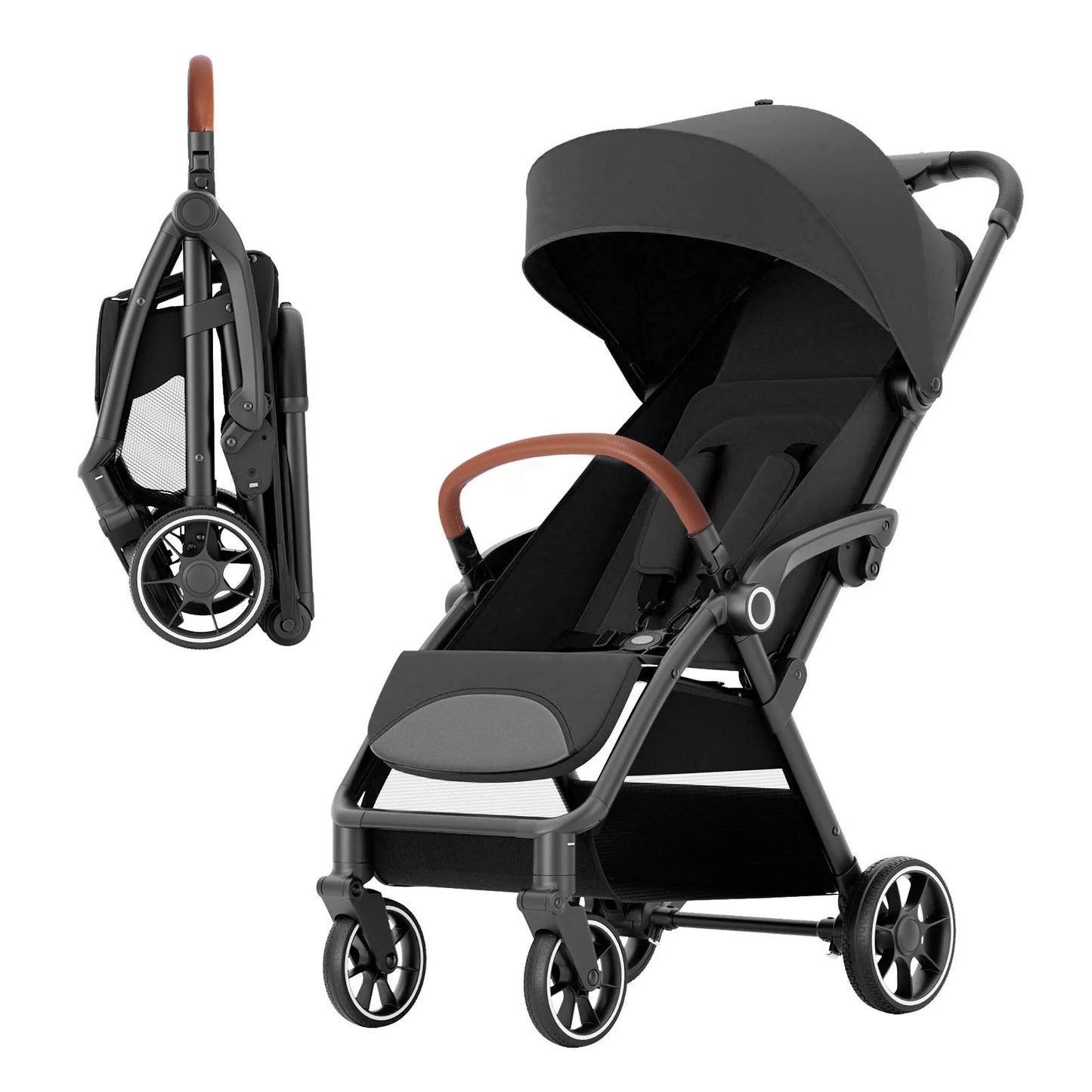 Standard Stroller  Seat, Foldable Portable Newborn Stroller ,Luxury Baby Carriage Suit Baby,Toddlers,360°Swivel Seat