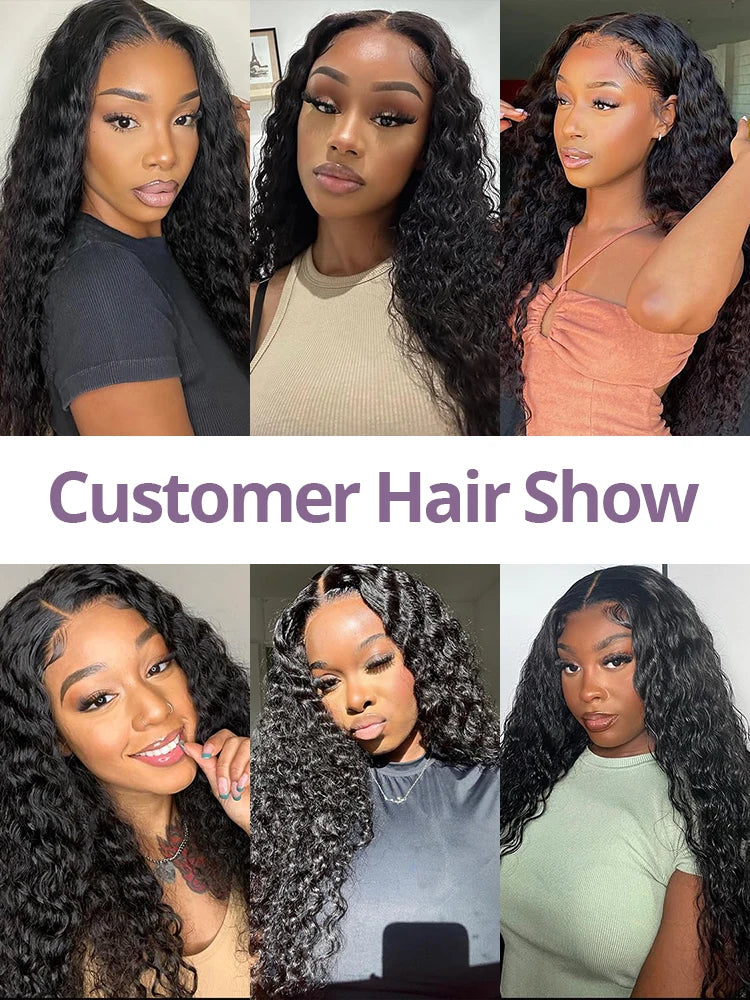13X6 Deep Wave Curls Wigs Water Wave Black Wigs Human Hair And Wigs Transparent Hd Frontal Vietnamese Lace Front Multi Parting