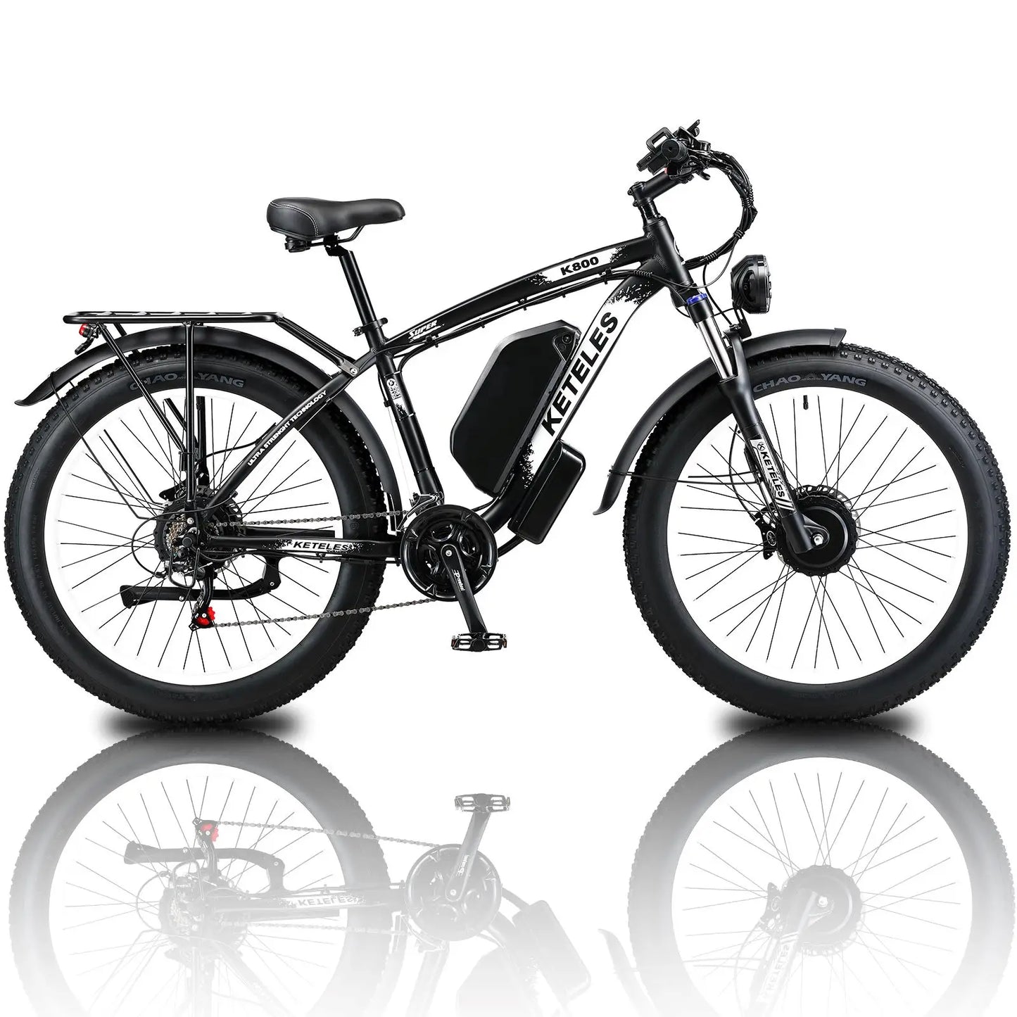 KETELES k800 dual motor electric bike 2000W adult electric mountain bike, 17.5AH/23AH battery, 21 speeds, hydraulic brakes, 26''
