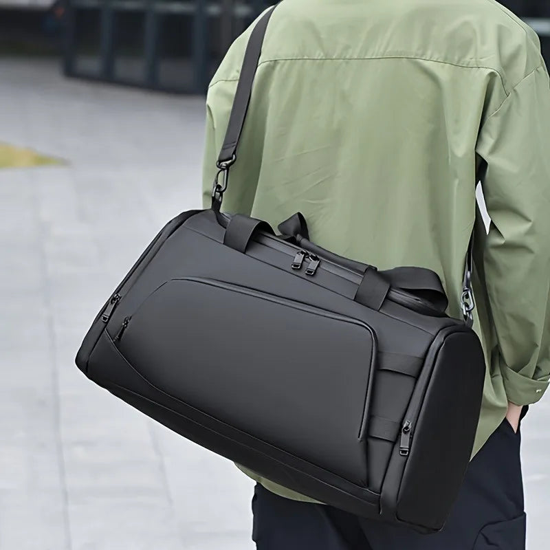 Large capacity multifunctional luggage bag with multiple compartments, suitable for fitness, travel, and overnight travel