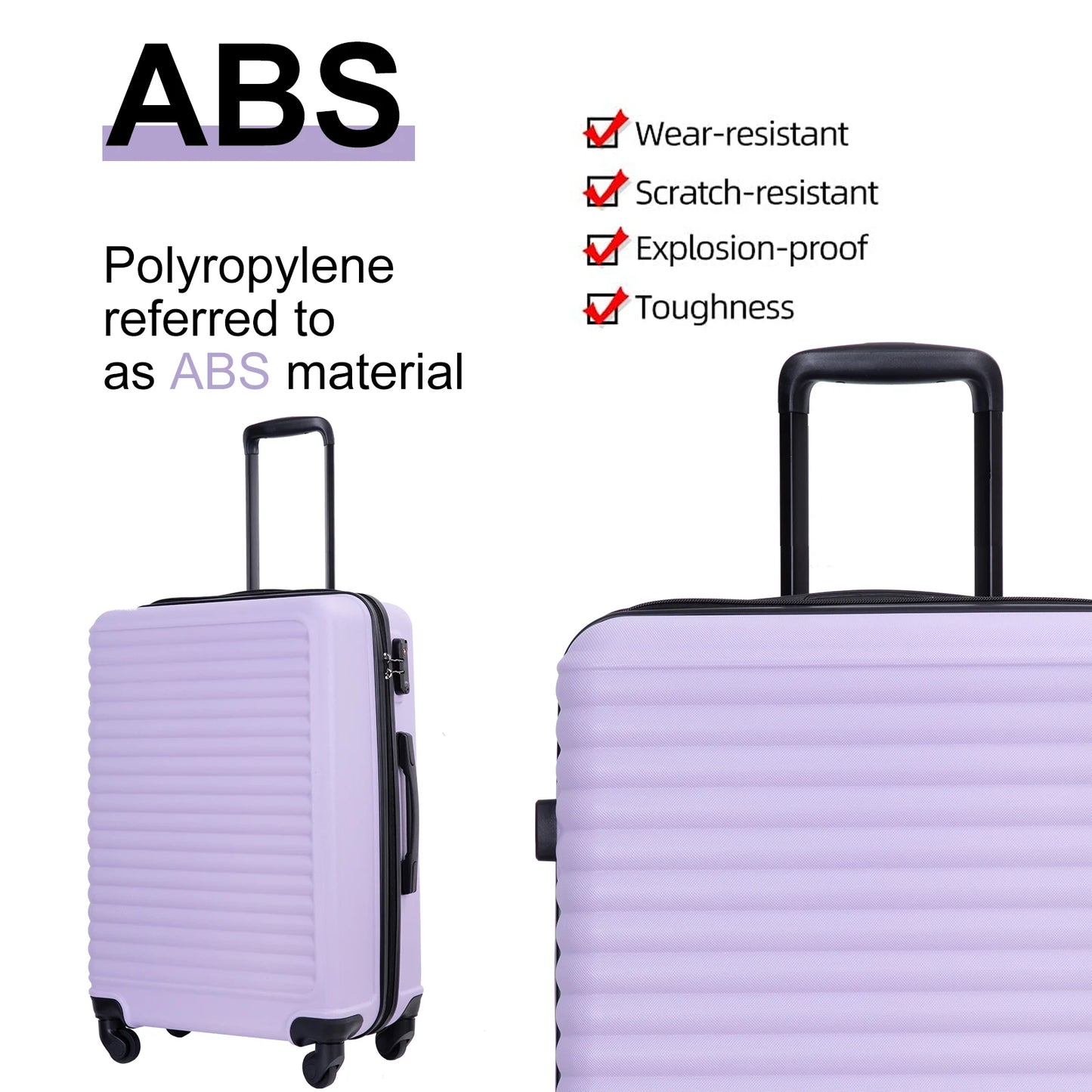 Travelhouse 20" Carry on Luggage Lightweight  Hardside Suitcase with Spinner Wheels