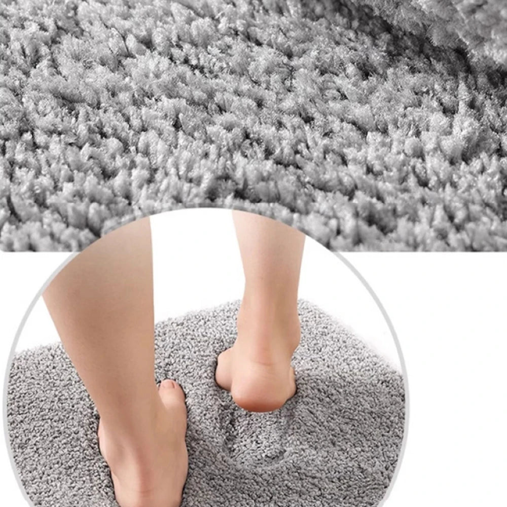 Non-slip Absorbent Bathroom Mat Long Hair Polyester Microfiber Quick Dry Nonslip Super Absorbent Bath Rug