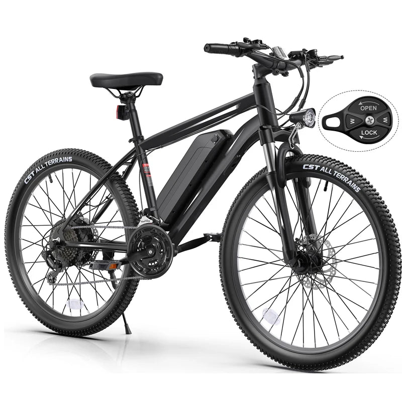 27.5" Electric Bike for Adults, with 500W Peak Motor,499.2WH Removable Battery, Suspension Fork, 21 Speed Gears