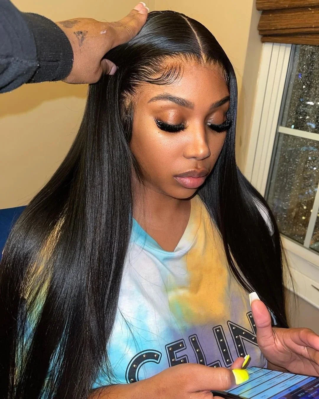 13x6 HD Lace Frontal Wig 100% Raw Human Hair Straight Lace Front Human Hair Wigs 250% Full Hair Transparent Lace Wigs on Sale