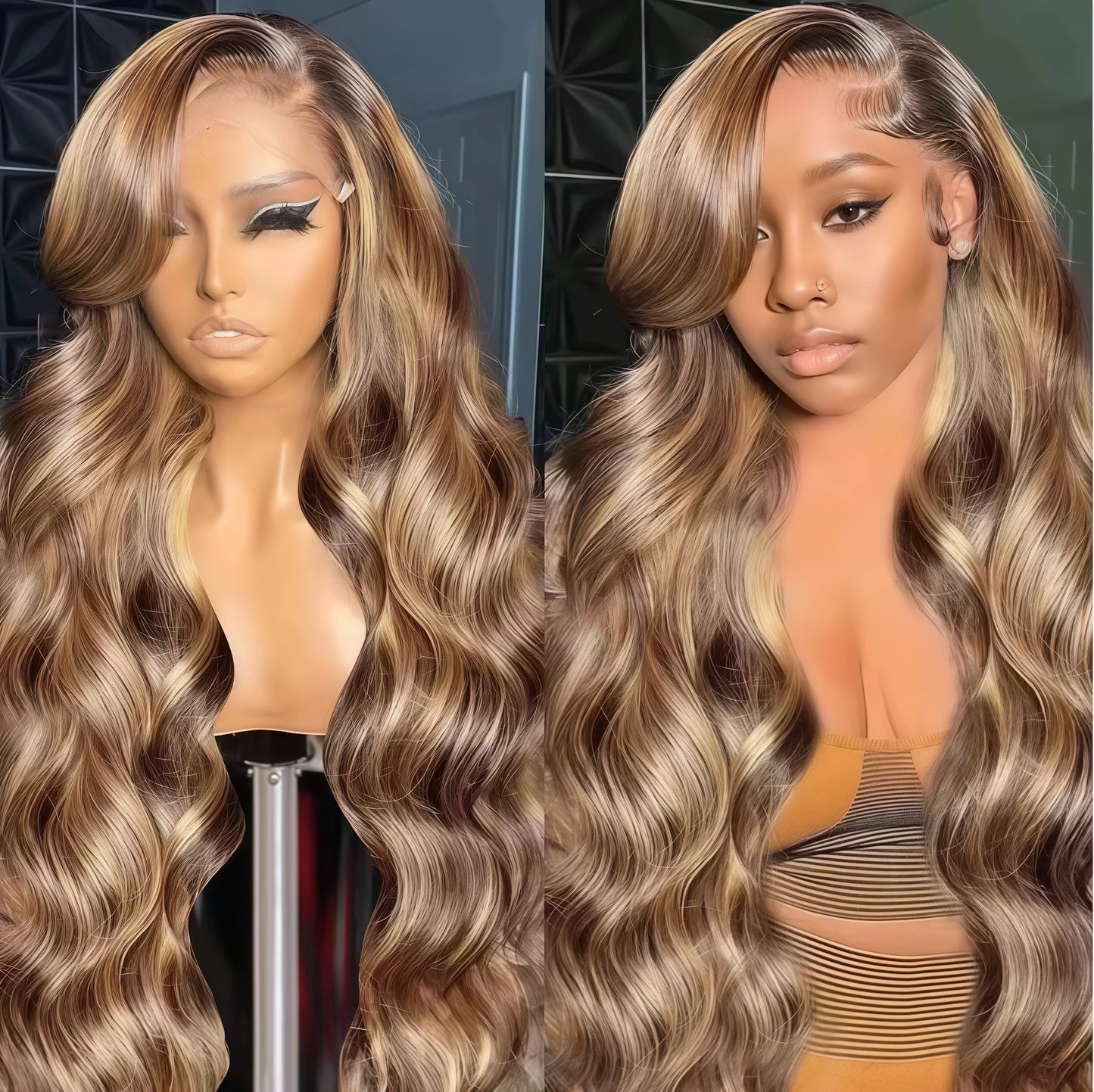 4/27 Blonde Pre Plucked Wigs 13x6 Hd Transparent Body Wave Lace Front Wig Colored Highlight Human Hair Wigs For Women Brazilian