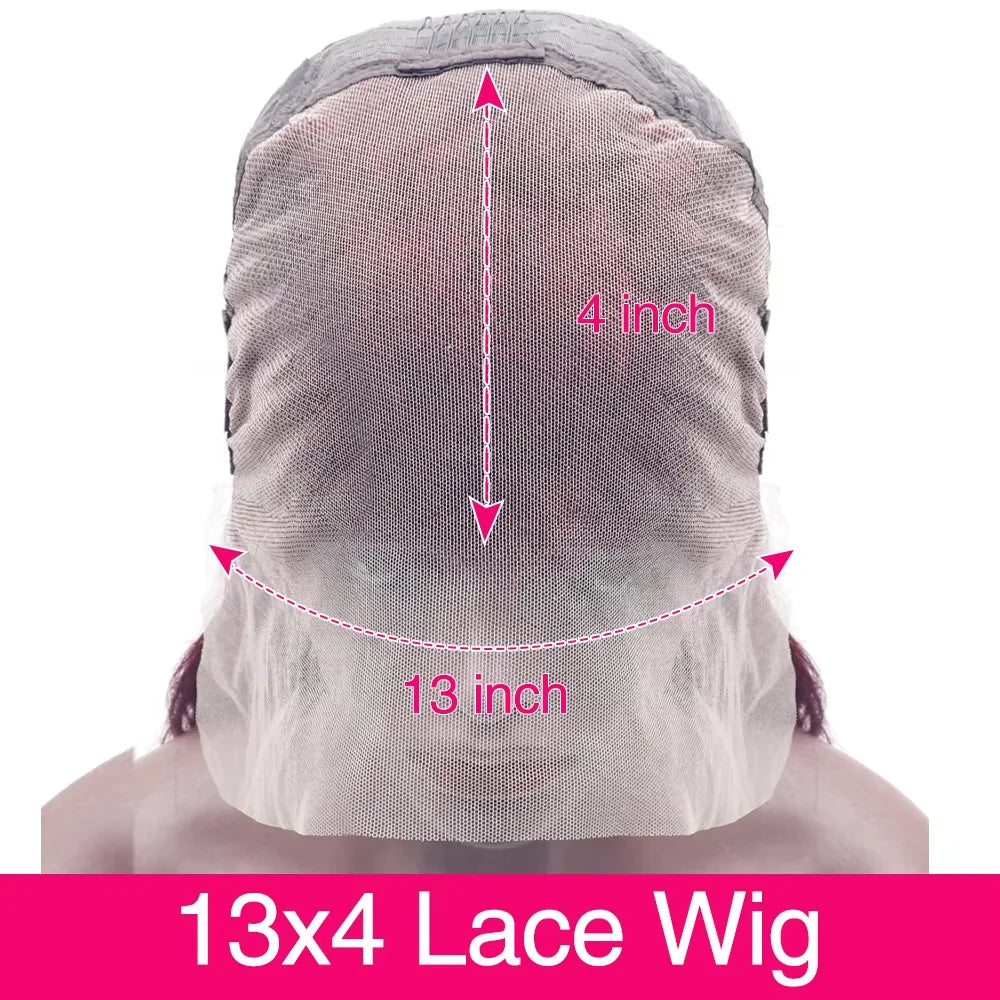 99j Burgundy Lace Front Human Hair Wig 40 Inch 13x6 Straight Lace Frontal Wigs HD Transparent Lace Colored Red Wig For Women