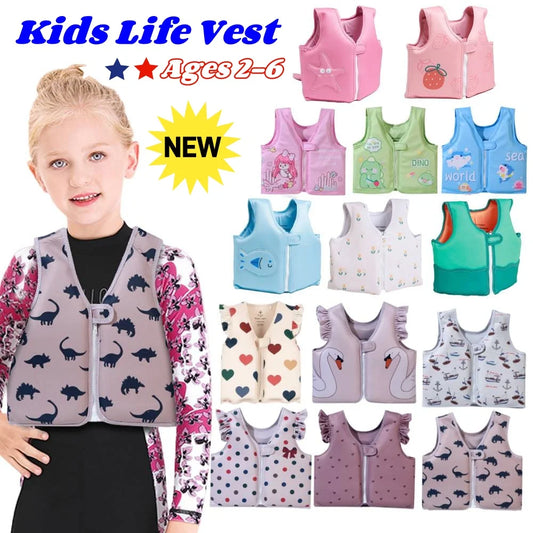 Kids Life Jackets Baby Swimsuit Children Life Vest Inflatable Swim Vest Swimming Aid Buoyancy Clothing Swimming Pool Accessories
