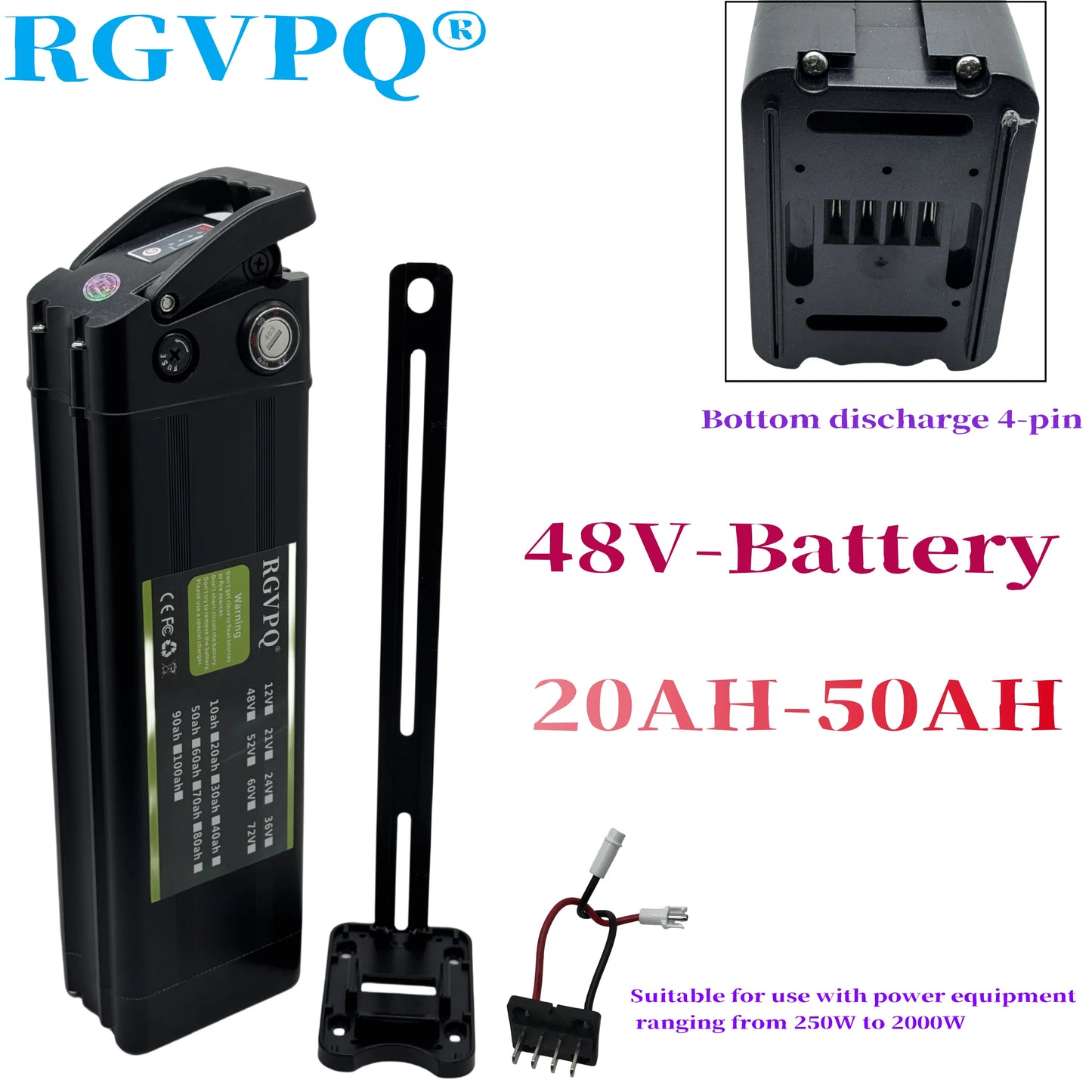 48V Air fast transportation 50AH18650 high-capacity lithium battery pack Suitable for Silver Fish motors  3000W Bottom discharge