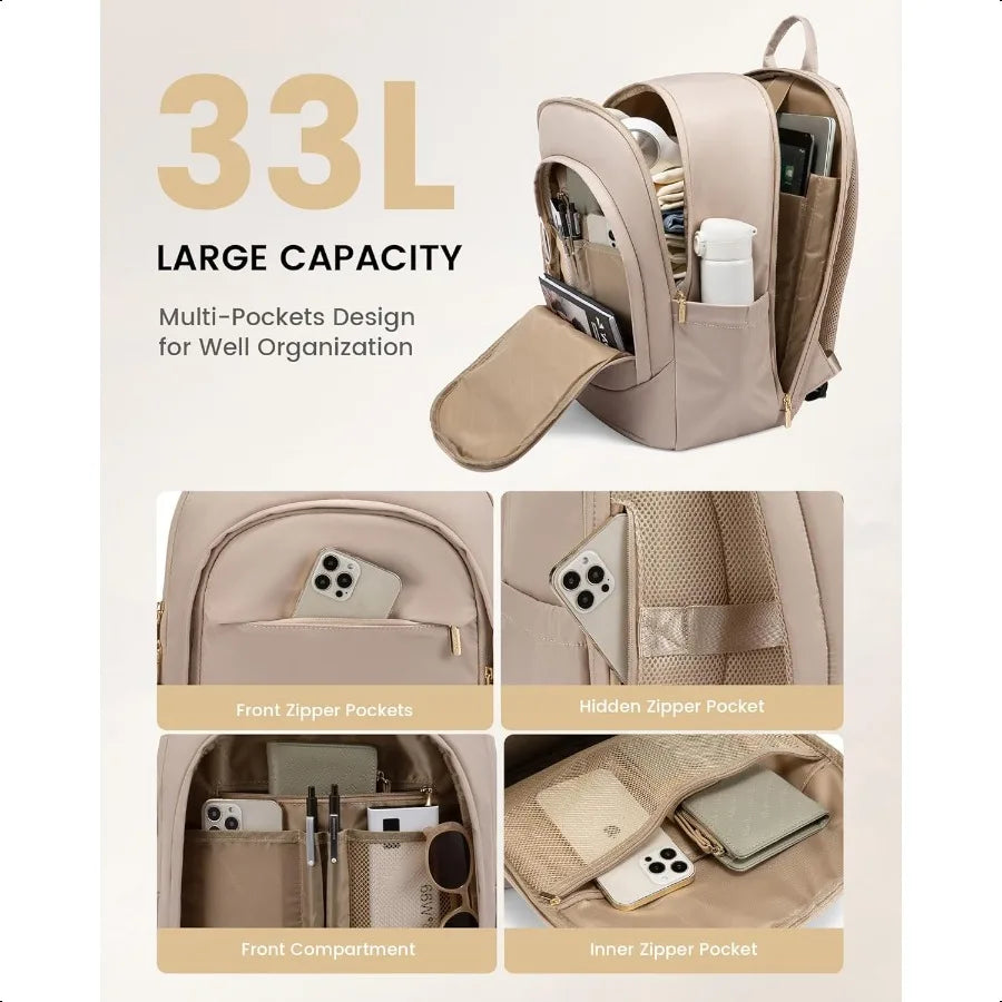 Laptop Backpack for Women Carry On Computer Backpack 17.3 Inch Work Backpack Purse Busin Bag with Laptop Compartment for Nurse